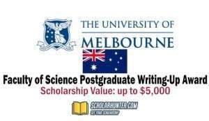 Writing-Up Award 2022/2023 University Of Melbourne Australia Faculty Of Science